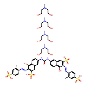tetrakis(2-[2-hydroxyethyl(methyl)amino]ethanol);4-hydroxy-7-[[5-hydroxy-6-[(2-methyl-4-sulfophenyl)diazenyl]-7-sulfonaphthalen-2-yl]carbamoylamino]-3-[(2-methyl-4-sulfophenyl)diazenyl]naphthalene-2-sulfonic acid structure