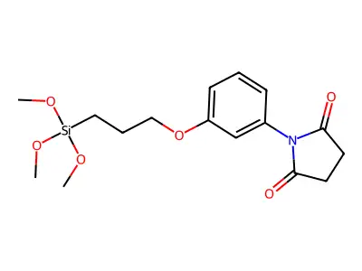 (3-(m-Succinimidophenoxy)propyl)trimethoxysilane structure