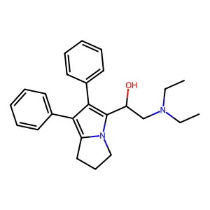 2-(diethylamino)-1-(1,2-diphenyl-6,7-dihydro-5H-pyrrolizin-3-yl)ethanol structure