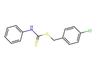 (4-chlorophenyl)methyl N-phenylcarbamodithioate structure