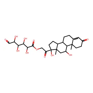 11,17-Dihydroxy-3,20-dioxopregn-4-en-21-yl hexuronate structure
