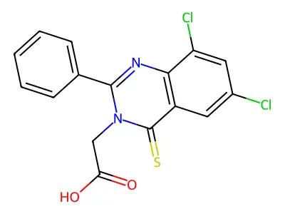 3(4H)-Quinazolineacetic acid, 6,8-dichloro-2-phenyl-4-thioxo- structure