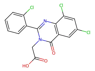 3(4H)-Quinazolineacetic acid, 2-(o-chlorophenyl)-6,8-dichloro-4-oxo- structure
