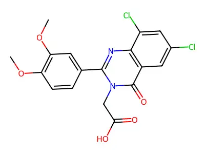 3(4H)-Quinazolineacetic acid, 6,8-dichloro-2-(3,4-dimethoxyphenyl)-4-oxo- structure