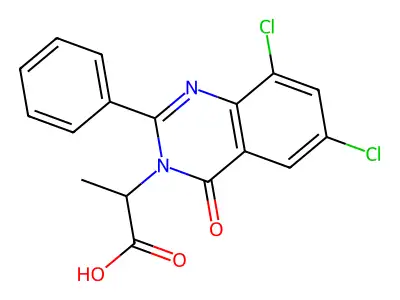 2-(6,8-Dichloro-4-oxo-2-phenylquinazolin-3(4H)-yl)propanoic acid structure