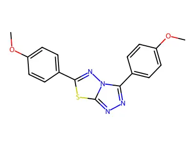 3,6-Bis(4-methoxyphenyl)-[1,2,4]triazolo[3,4-b][1,3,4]thiadiazole structure