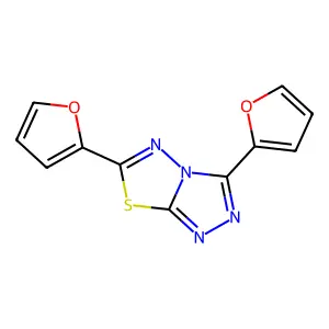 3,6-Bis(2-furanyl)-[1,2,4]triazolo[3,4-b][1,3,4]thiadiazole structure