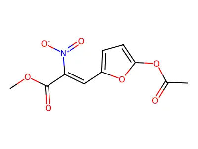 Methyl 3-(5-acetyloxyfuran-2-yl)-2-nitroprop-2-enoate structure