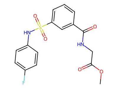 N-[3-[[(4-Fluorophenyl)amino]sulfonyl]benzoyl]glycine methyl ester structure
