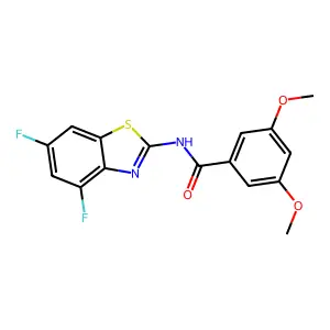 N-(4,6-difluoro-1,3-benzothiazol-2-yl)-3,5-dimethoxybenzamide structure