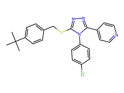 4-(5-{[(4-tert-butylphenyl)methyl]sulfanyl}-4-(4-chlorophenyl)-4H-1,2,4-triazol-3-yl)pyridine structure
