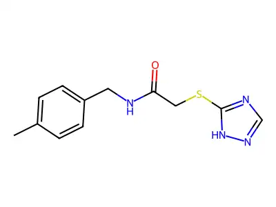 N-[(4-methylphenyl)methyl]-2-(1H-1,2,4-triazol-5-ylsulfanyl)acetamide structure