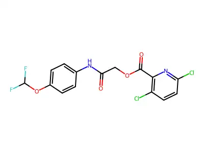 {[4-(Difluoromethoxy)phenyl]carbamoyl}methyl 3,6-dichloropyridine-2-carboxylate structure