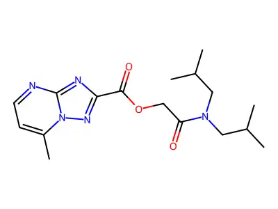 [2-[bis(2-methylpropyl)amino]-2-oxoethyl] 7-methyl-[1,2,4]triazolo[1,5-a]pyrimidine-2-carboxylate structure
