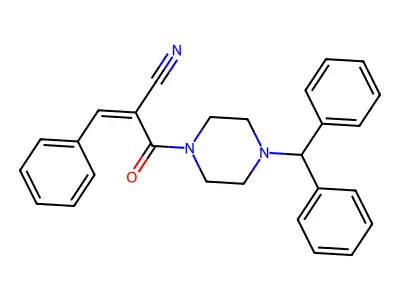 2-[4-(Diphenylmethyl)piperazine-1-carbonyl]-3-phenylprop-2-enenitrile structure