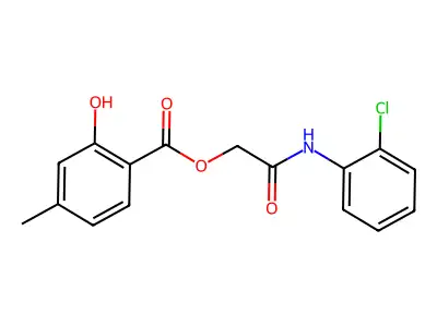 2-Hydroxy-4-methylbenzoic acid [2-(2-chloroanilino)-2-oxoethyl] ester structure
