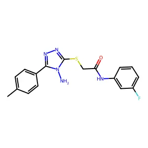 2-{[4-amino-5-(4-methylphenyl)-4H-1,2,4-triazol-3-yl]sulfanyl}-N-(3-fluorophenyl)acetamide structure