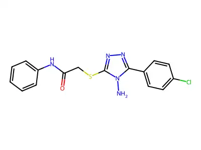 2-{[4-amino-5-(4-chlorophenyl)-4H-1,2,4-triazol-3-yl]sulfanyl}-N-phenylacetamide structure