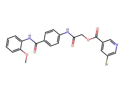 [2-[4-[(2-methoxyphenyl)carbamoyl]anilino]-2-oxoethyl] 5-bromopyridine-3-carboxylate structure