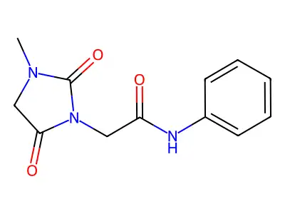 2-(3-methyl-2,5-dioxoimidazolidin-1-yl)-N-phenylacetamide structure