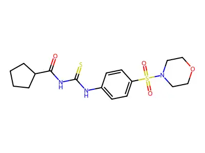N-[(4-morpholin-4-ylsulfonylphenyl)carbamothioyl]cyclopentanecarboxamide structure