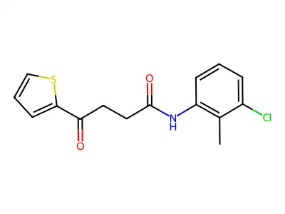 N-(3-chloro-2-methylphenyl)-4-oxo-4-thiophen-2-ylbutanamide structure