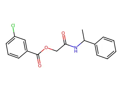 [(1-Phenylethyl)carbamoyl]methyl 3-chlorobenzoate structure