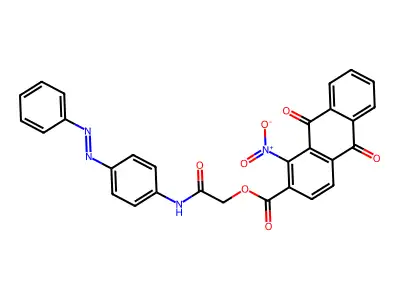 2-Anthracenecarboxylic acid, 9,10-dihydro-1-nitro-9,10-dioxo-, 2-oxo-2-[[4-(2-phenyldiazenyl)phenyl]amino]ethyl ester structure