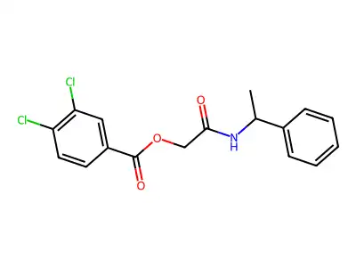 [(1-Phenylethyl)carbamoyl]methyl 3,4-dichlorobenzoate structure
