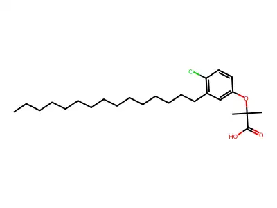 Propanoic acid, 2-(4-chloro-3-pentadecylphenoxy)-2-methyl- structure