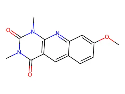 8-Methoxy-1,3-dimethylpyrimido[4,5-b]quinoline-2,4-dione structure
