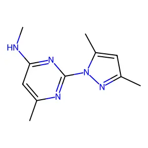 2-(3,5-dimethyl-1H-pyrazol-1-yl)-N,6-dimethylpyrimidin-4-amine structure