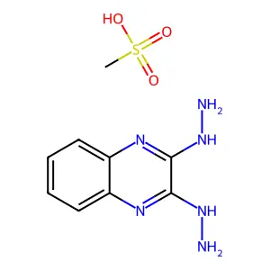 2,3-Quinoxalinedione, 1,4-dihydro-, dihydrazone, methanesulfonate structure