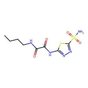 N~1~-Butyl-N~2~-(5-sulfamoyl-1,3,4-thiadiazol-2(3H)-ylidene)ethanediamide structure