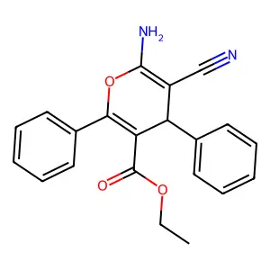 Ethyl 6-amino-5-cyano-2,4-diphenyl-4H-pyran-3-carboxylate structure