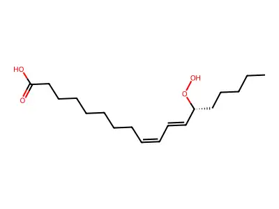 (9Z,11E,13R)-13-hydroperoxyoctadeca-9,11-dienoic acid structure
