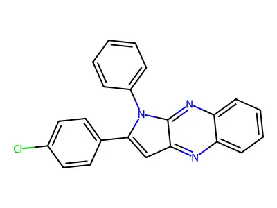 1H-Pyrrolo(2,3-b)quinoxaline, 2-(4-chlorophenyl)-1-phenyl- structure