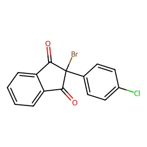 2-bromo-2-(4-chlorophenyl)-1H-indene-1,3(2H)-dione structure