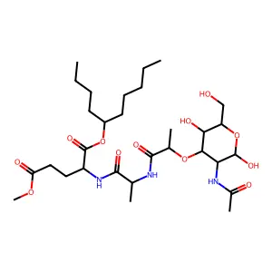 D-Glutamic acid, N-(N-(N-acetylmuramoyl)-L-alanyl)-, 5-decyl 1-methyl ester structure