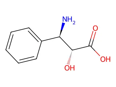 (2R,3R)-3-amino-2-hydroxy-3-phenylpropanoic acid structure