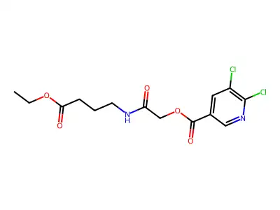 Ethyl 4-[2-(5,6-dichloropyridine-3-carbonyloxy)acetamido]butanoate structure
