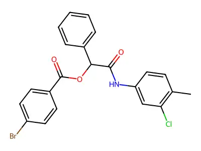 2-[(3-Chloro-4-methylphenyl)amino]-2-oxo-1-phenylethyl 4-bromobenzoate structure