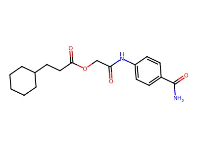 [2-(4-Carbamoylanilino)-2-oxoethyl] 3-cyclohexylpropanoate structure