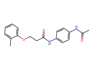 N-(4-acetamidophenyl)-3-(2-methylphenoxy)propanamide structure