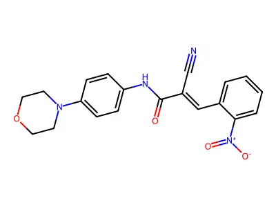 2-cyano-N-[4-(morpholin-4-yl)phenyl]-3-(2-nitrophenyl)prop-2-enamide structure