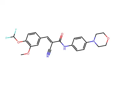 2-cyano-3-[4-(difluoromethoxy)-3-methoxy-phenyl]-N-(4-morpholin-4-ylphenyl)prop-2-enamide structure