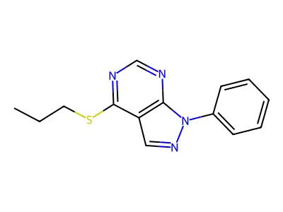 1-Phenyl-4-propylsulfanylpyrazolo[3,4-d]pyrimidine structure