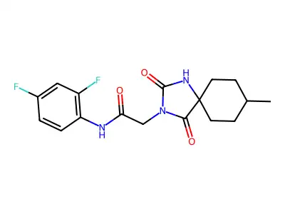 N-(2,4-DIFLUOROPHENYL)-2-{8-METHYL-2,4-DIOXO-1,3-DIAZASPIRO[4.5]DECAN-3-YL}ACETAMIDE structure