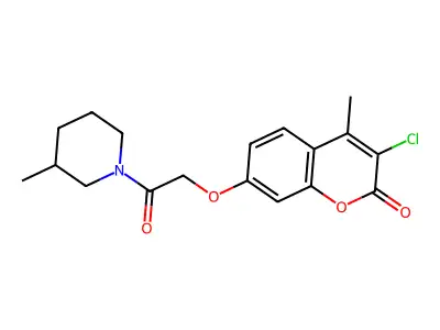 3-Chloro-4-methyl-7-[2-(3-methylpiperidin-1-yl)-2-oxoethoxy]chromen-2-one structure