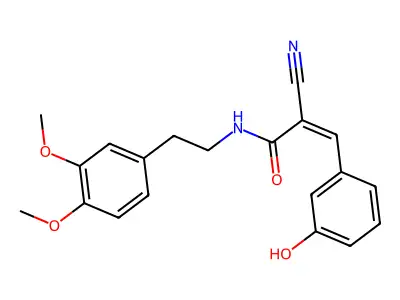 (Z)-2-Cyano-N-[2-(3,4-dimethoxyphenyl)ethyl]-3-(3-hydroxyphenyl)prop-2-enamide structure